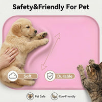 Non-Slip Silicone Dog Food Mat for Food and Water - 60 x 40 cm / Pink - image 3