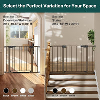 Cumbor 29.7-40.6" Baby Gate for Stairs, Mom's Choice Awards Winner-Dog Gate for Doorways, Pressure Mounted Self Closing Pet Gates for Dogs Indoor, Durable Safety Child Gate with Easy Walk Thru Door