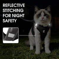 Cat Harness and Leash - Ultra Light Escape Proof Kitten Collar Cat Walking Jacket with Running - Black / Medium - image 4