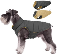 Lelepet Reversible Dog Coat Windproof Dog Jacket Lightweight Puffer - Small / Gray