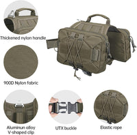 EXCELLENT ELITE SPANKER Nylon Dog Backpack with 2 Side Pockets - Ranger Green / 11.0"L x 1.5"W x 7.0"H - image 3