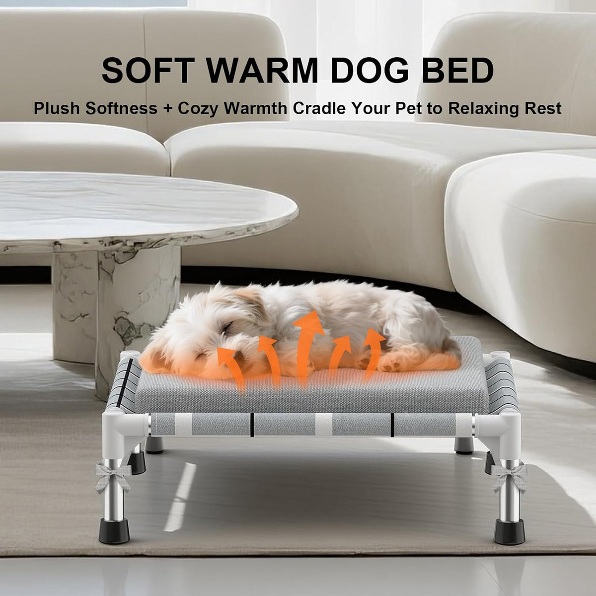 Elevated Dog Bed, Raised Cooling Lifted Dog Cot for Indoor & Outdoor – Essentials for Dogs - Cushion / S:20'' x 20'' x 8'' - image 2