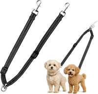 MingXpet double dog leash with swivel coupler and reflective stitching