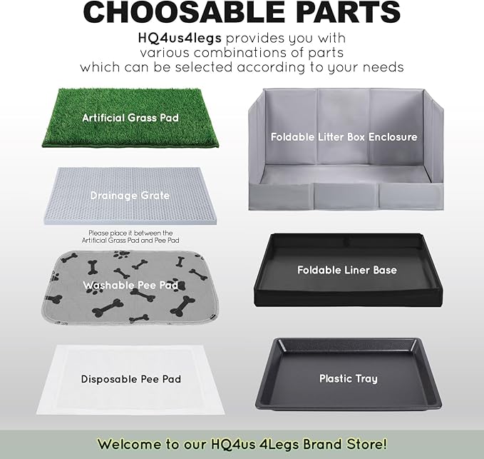 Dog Grass Pad with Tray Small 23" x 16", Ultra-Absorbent Artificial Grass Pad for Dogs Potty(No Grate)Grass Hemmed Edge for Indoor Potty Training Reusable Puppy Pads Dog Litter Box Balcony