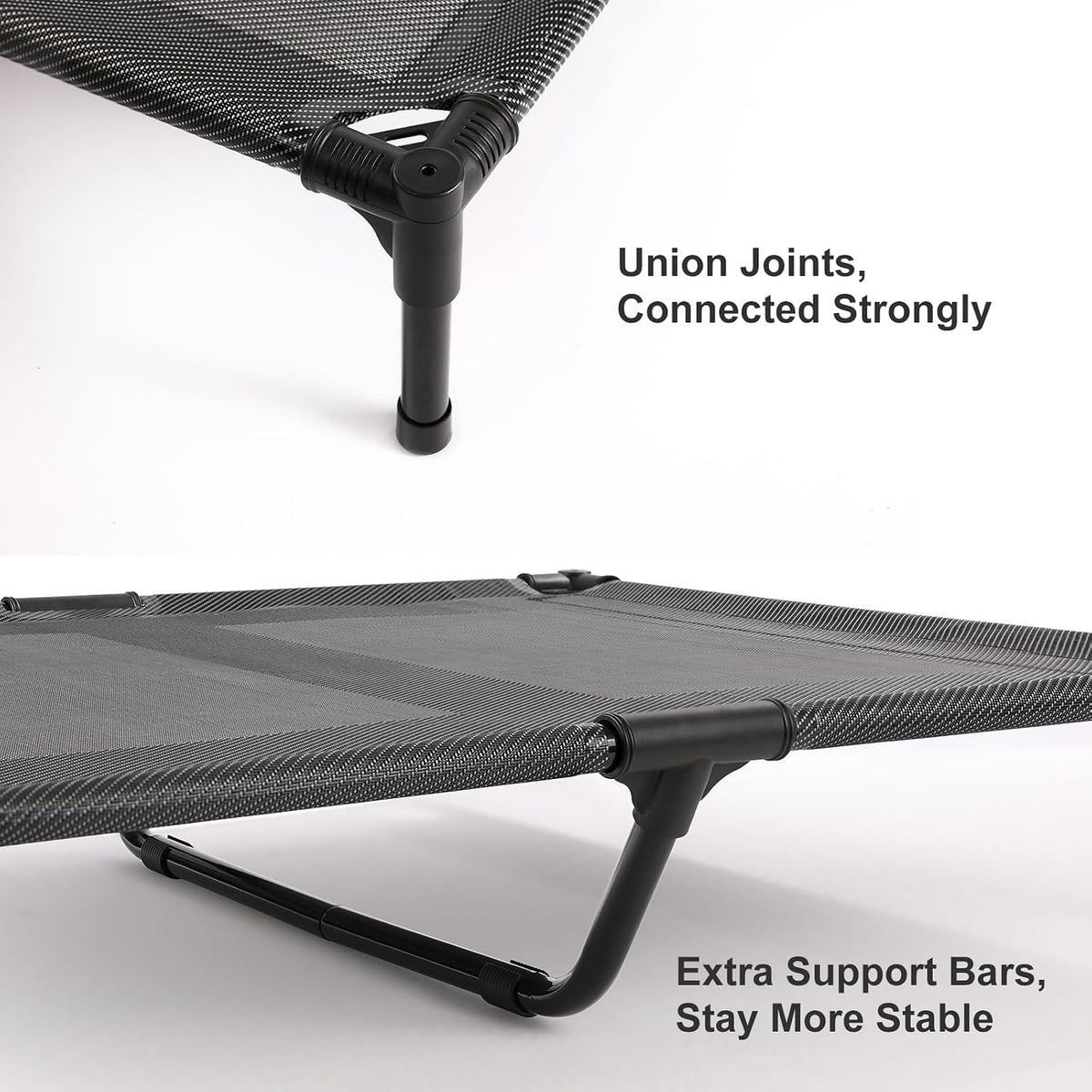 petizer XL Elevated Dog Beds for Large Dogs 48x36x9'' - 36"L x 30"W x 9"H / Black - image 2