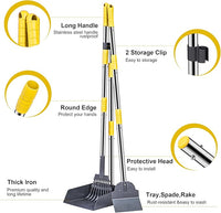 Niubya Pooper Scooper for Dogs, Metal Poop Scooper Tray Spade and Rake Set, Poop Scoop with Adjustable Long Handle, Dog Pooper Scooper for Pet Waste Removal