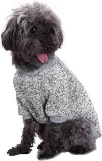 Dog Sweaters for Small Dogs, Soft Fleece Puppy Clothes - Grey / Large