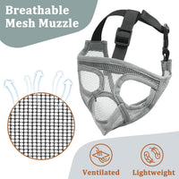 Mesh Short Snout Dog Muzzle with Anti-Eating Design for Frenchie – Essentials for Dogs - Grey / L [Head Cir: 20.5"-23"] - image 3