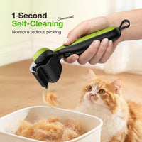 Pecute Self-Cleaning Undercoat Rake for Dogs Cats with Long/Double - Green - image 2