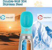 Portable Dog Water Bottle - Button switch / 24 OZ - Blue - image 3