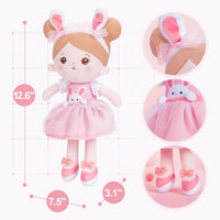 OUOZZZ Soft Baby Doll 12.6" Yellow Bee Dress Snuggle Buddy Doll – Fun for Kids & Family - A-abby01 Rabbit - image 4