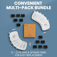 Veken Cat Water Fountain Filters, F1 Series - 12 Filters+12 Sponges (6 month supply) - image 2