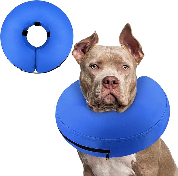 Supet Inflatable Dog Cone Collar Alternative After Surgery, Dog Neck Donut Collar Recovery E Collar to Stop Licking, Soft Dog Cone for Medium Large Dogs