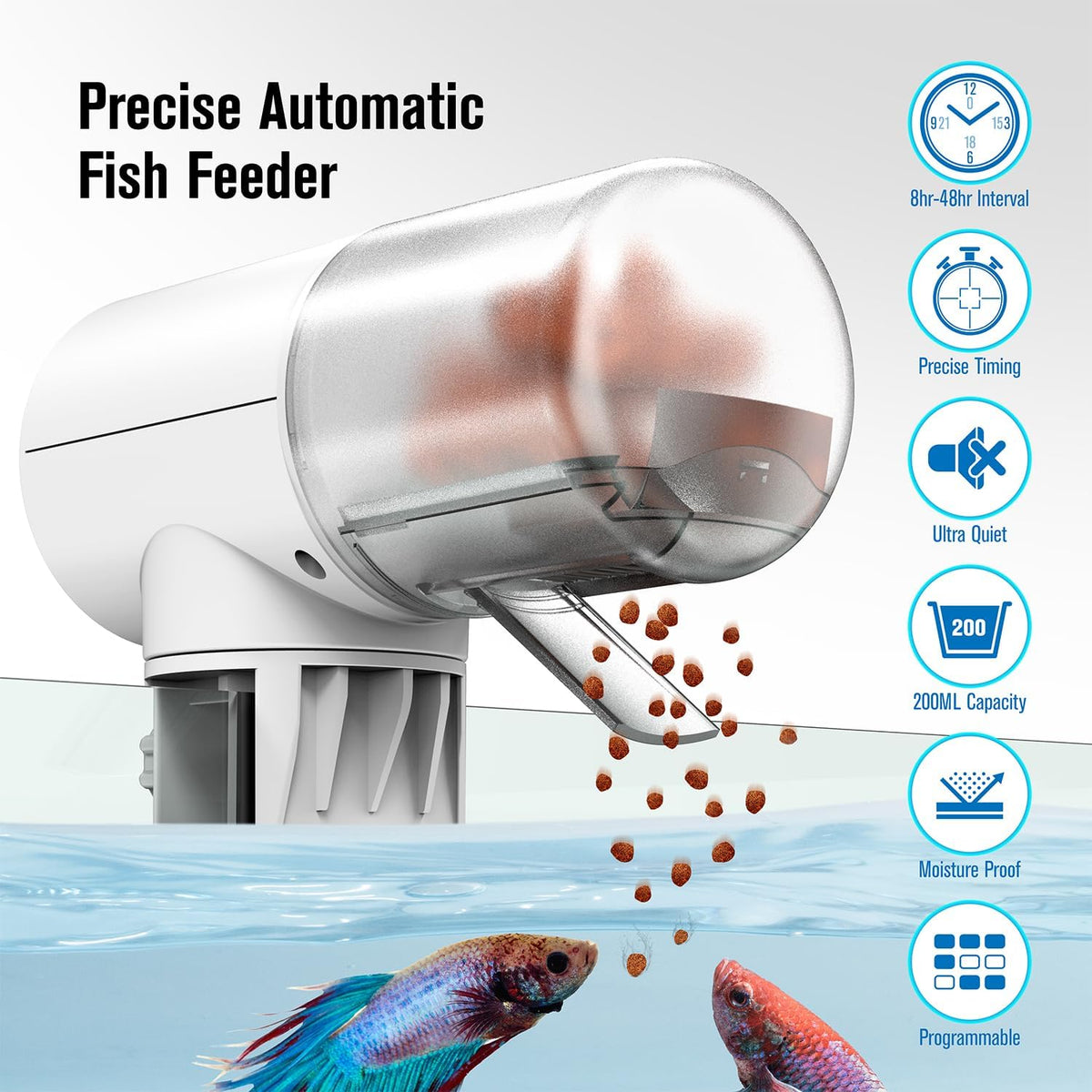 Automatic Fish Feeder Dispenser for Aquarium - White - image 2