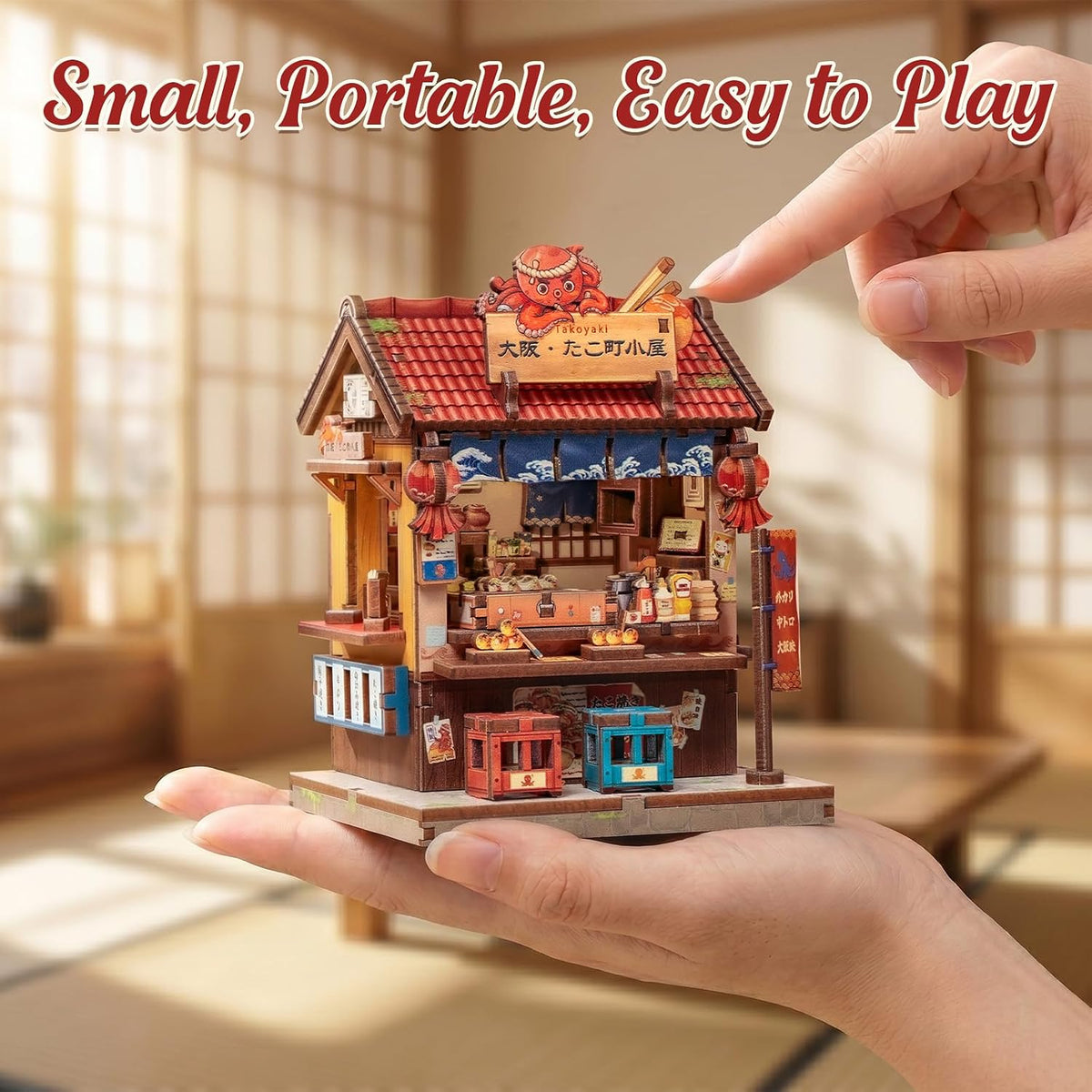 Owl Bookstore Book Nook Kit, 3D Wooden Puzzles with LED - Osaka Takoyaki - image 3
