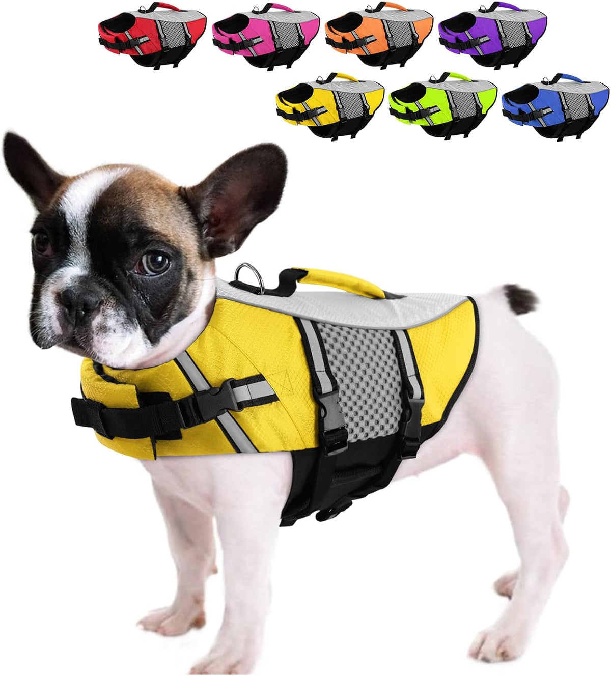 Dog Life Jacket, Small Float Vest for Swimming Boating Kayaking - Small / Yellow