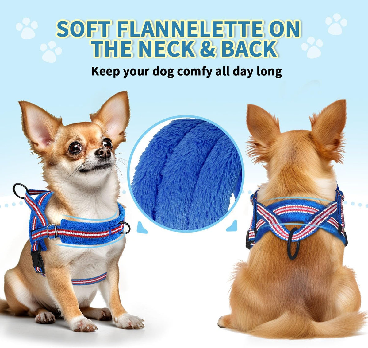 SlowTon No Pull Small Dog Harness and Leash Set with Front Clip – Essentials for Dogs - Small / Dark Blue - image 2