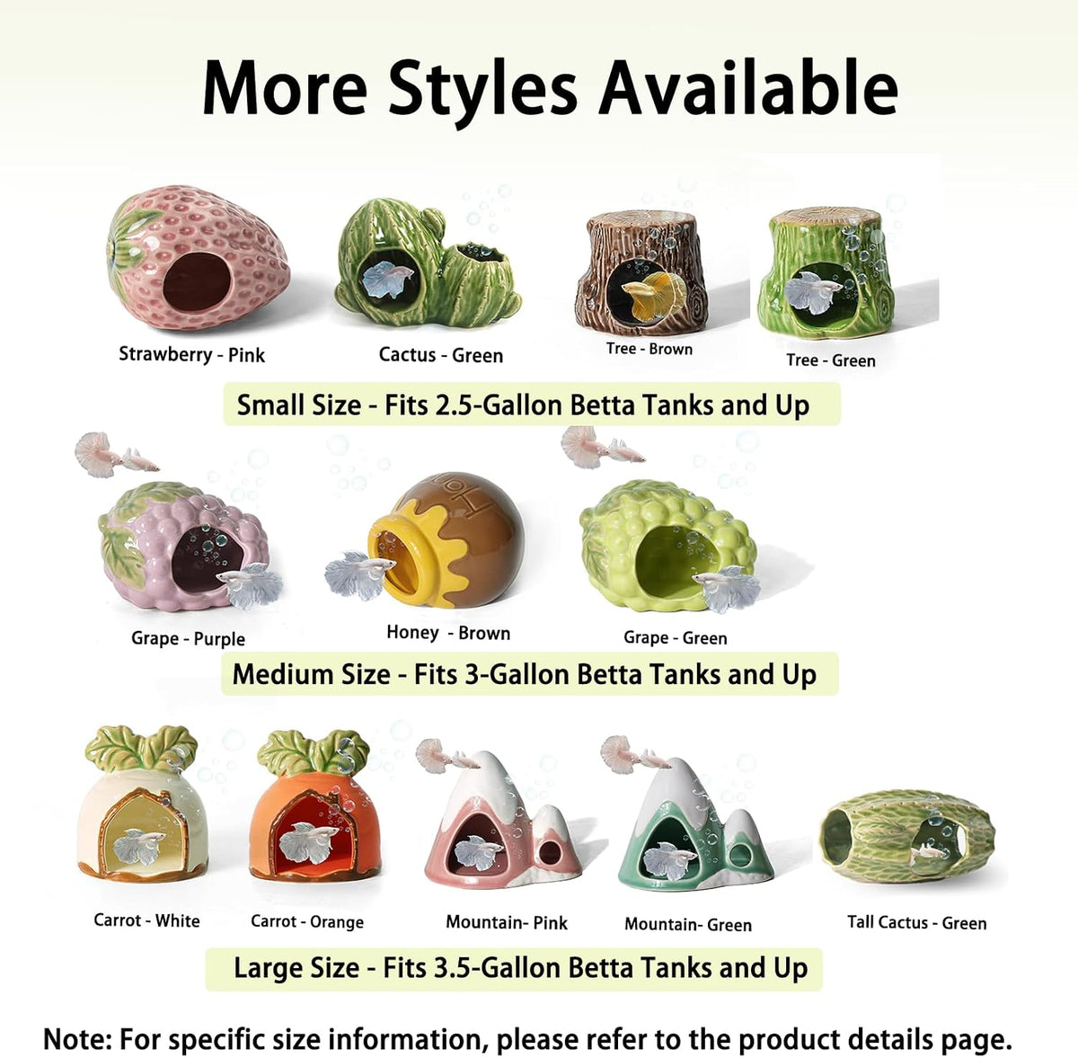 Pink Aquarium Decor Ceramic Cute Strawberry Betta Fish Tank Cave – Essentials for Fish - Mountain-green / Mountain - image 4