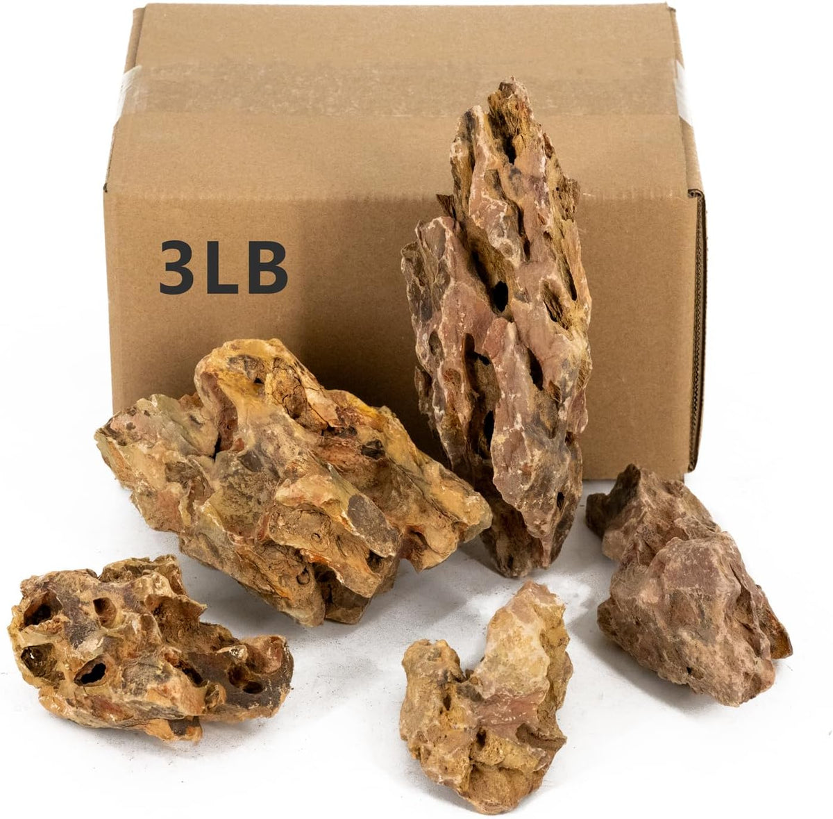 Aquarium Rocks Seiryu Stones Natural Hardscape Stone for Aquariums - Dragon Stone / 3LB (2-5 inch)