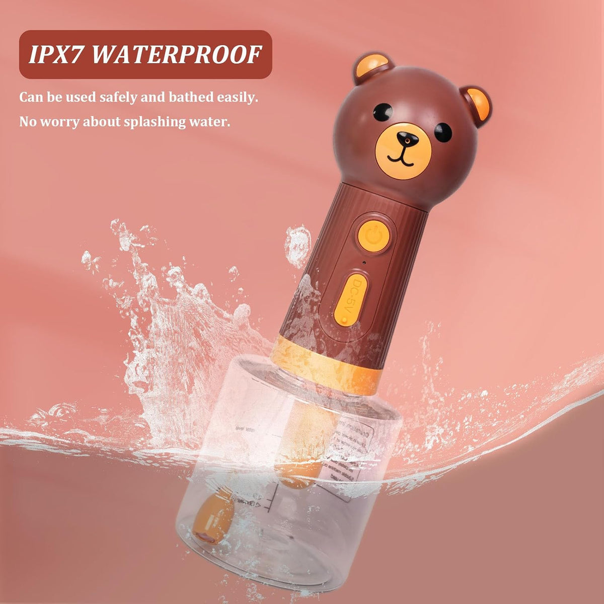 Electric Foaming Shampoo Dispenser for Dog and Cat Bathing - Brown Bear - image 4