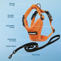 Voyager Escape-Proof Step-in Harness & Leash, Moss Green - Orange / XXS (Chest: 11.5 - 14") - image 3