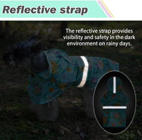 Dog Raincoat Hooded Slicker Poncho with Leash Hole - S:10-15lbs / Flower Green - image 4
