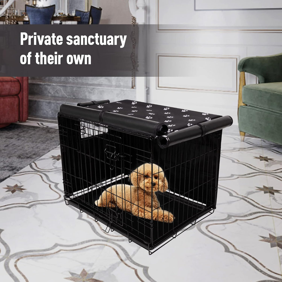 Pet Prime Dog Crate Cover for Wire Cages 24 30 36 42 48 Inch Outdoor - 30.0"L x 18.0"W x 21.0"H - image 2