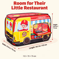 Cecailin fire truck pop up play tent for kids with roll-up door in red - view 17