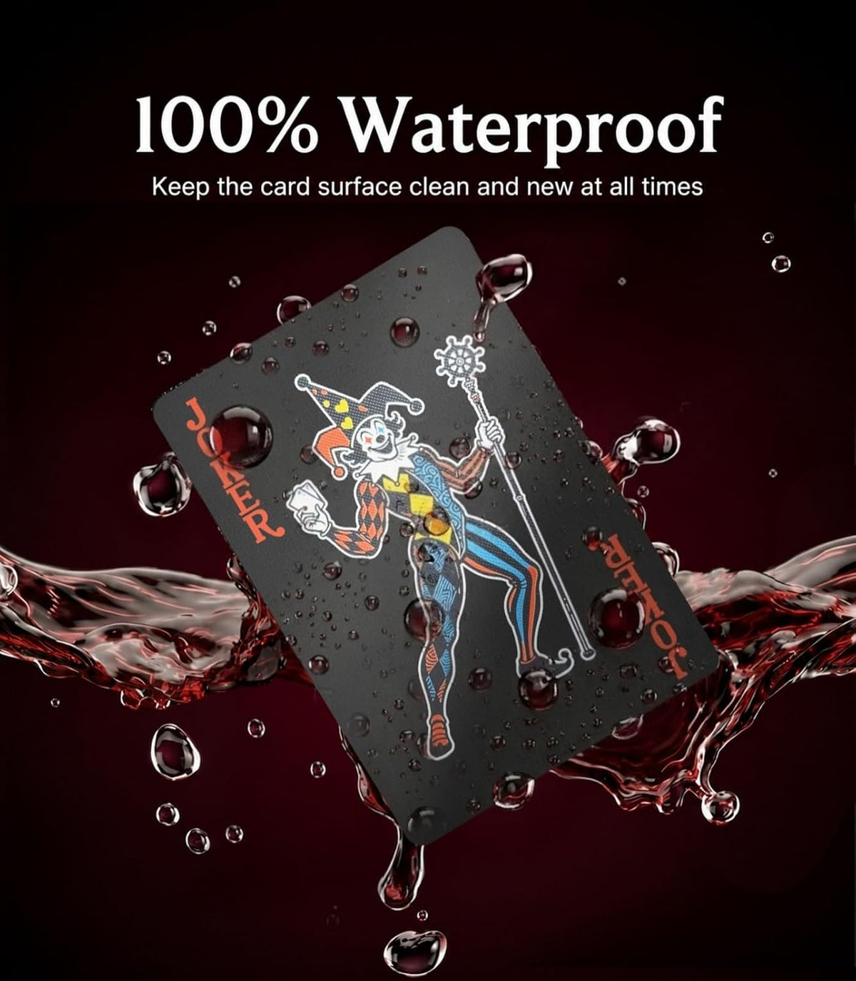 BIERDORF Waterproof Playing Cards, Deck of Cards, Poker Size – Fun for Kids & Family - Hydrogriptex Black - image 2