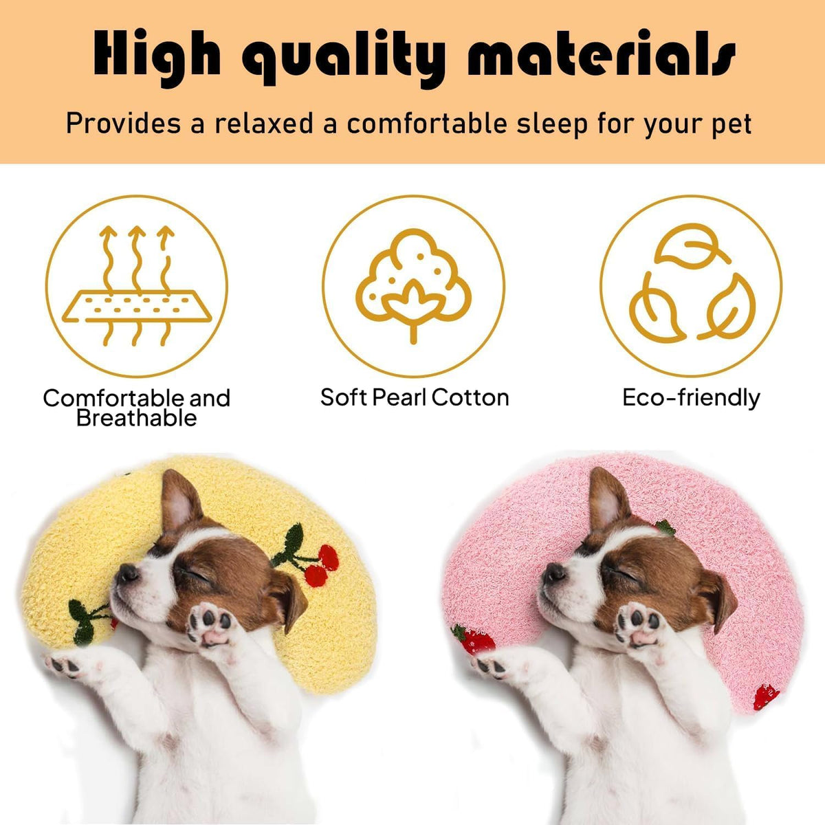 U-Shaped Calming Pillow for Cats and Dogs - Blue - image 2