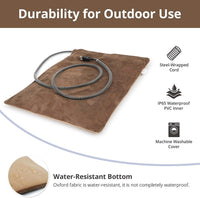 Outdoor Cat Heating Pad, 15.7" x 11.8", 30W, Grey – Essentials for Cats - Brown / 19.7"L x 15.7"W - image 4