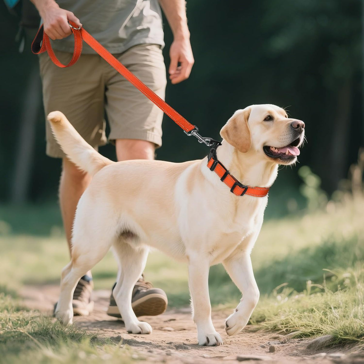 Joytale Reflective Dog Collar, Adjustable Neoprene Padded - Large (Pack of 1) / Orange - image 3