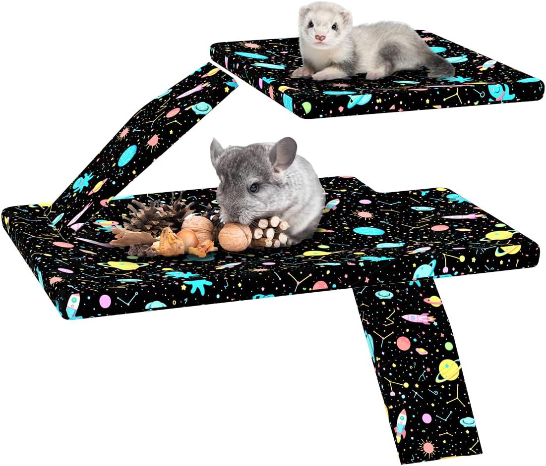 YKD Ferret Cage Liners for Ferret Nation & Critter Nation Cages – Daily Care for Small Pets - Top Pan Set / Black