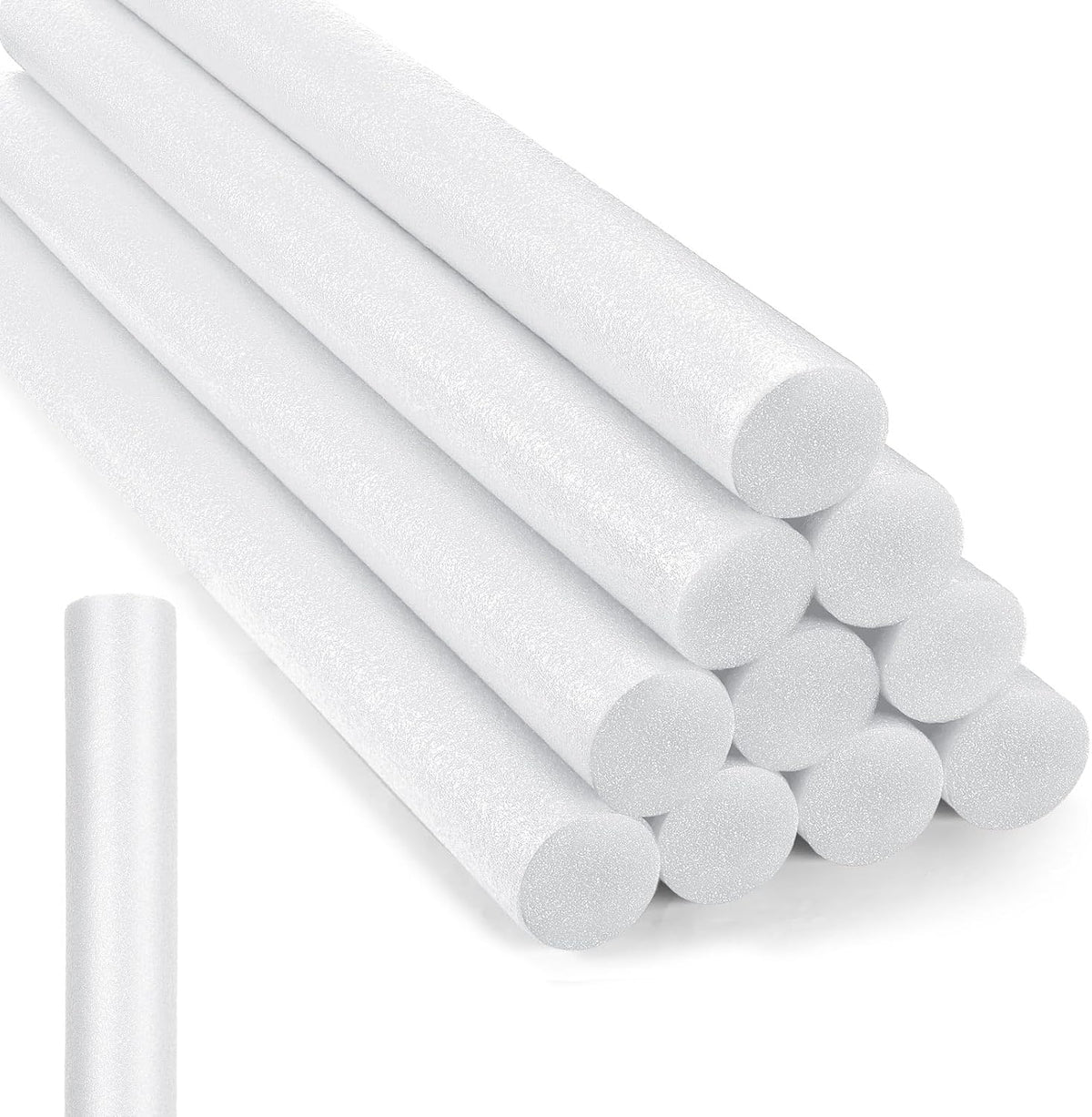 Kathfly 12 pack solid foam pool noodles, 1.5 x 35 inch, white - view 6