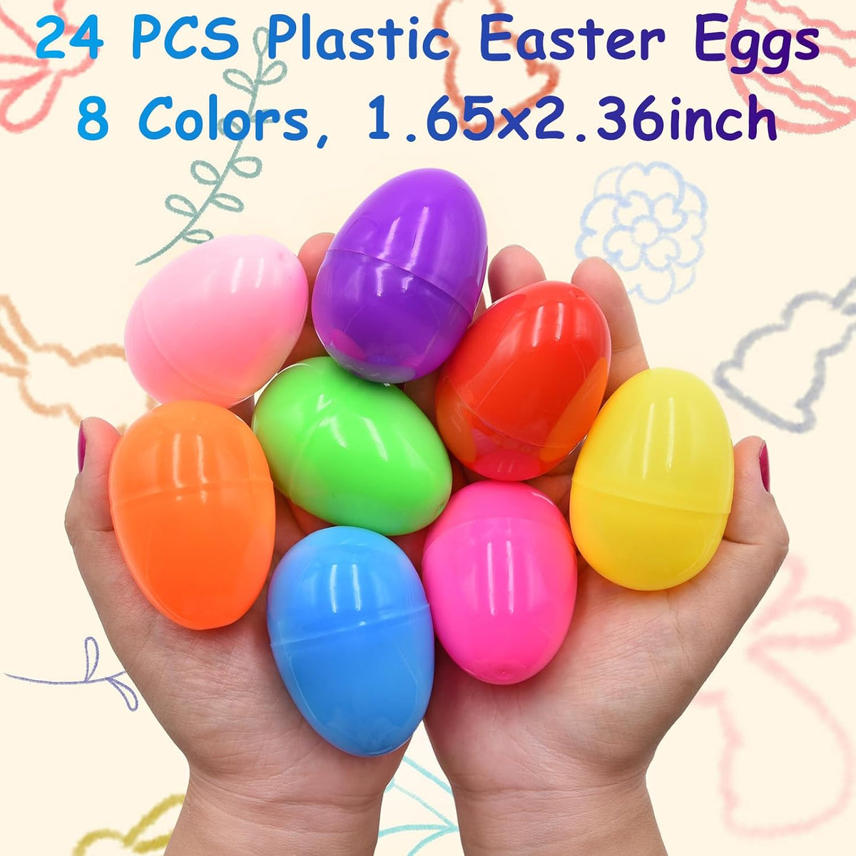 36 Pack Halloween Sticky Hands Toys Spider Web Cat Bat Pumpkin Candy - Easter Sticky Hand with Eggs 24 - image 3