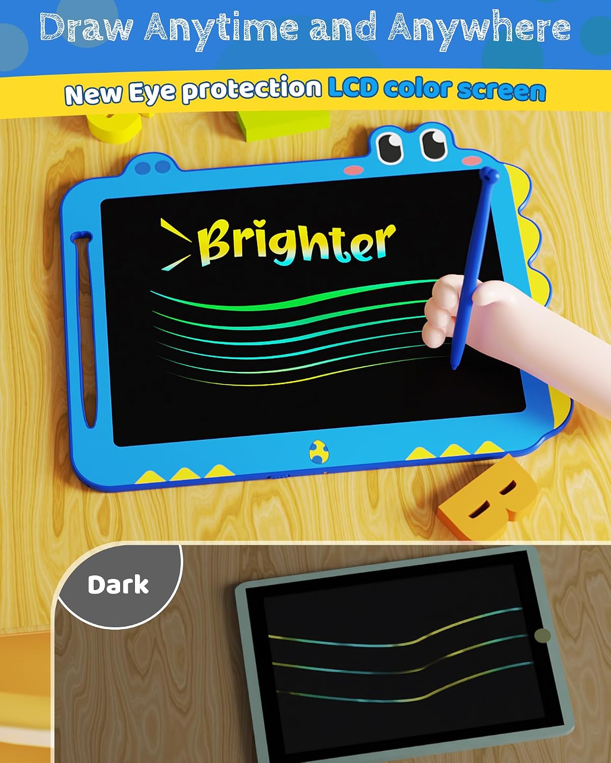 8.5 inch LCD Writing Tablet for Kids - Blue / 12 inch - image 4
