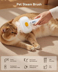 ROJECO 3-in-1 Pet Steam Brush - White - image 2