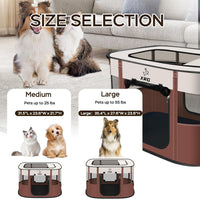 Foldable Pet Cat Playpen, Indoor Cat cage Crates S - Brown / Medium（31.5"L x 23.6"W x 21.7"H） - image 3