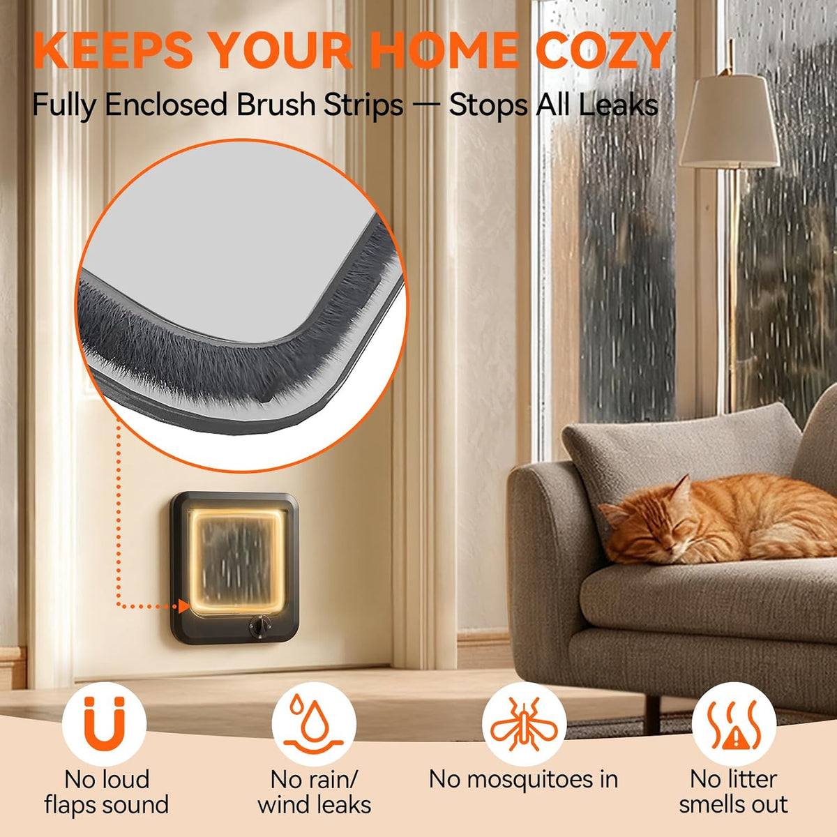 LIBBEPET Cat Door Interior Door - Black / L - Inner Size: 7.1"W x 7.7"H - image 4