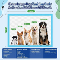Puppy Pads XL 100 Count, Dog Pee Pads Extra Large - 34"×28" - 100 Count (Blue) - image 3