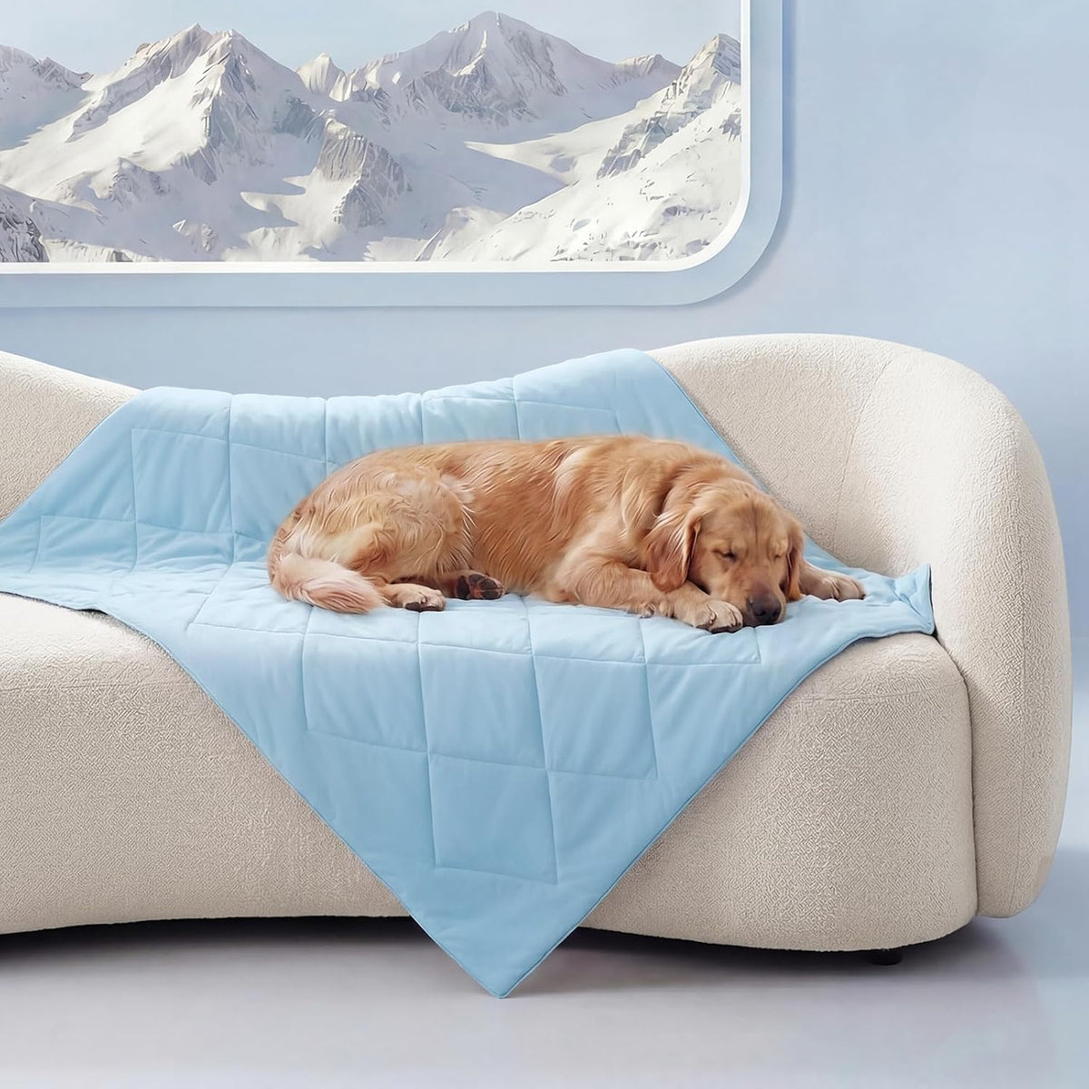 Luciphia Q-MAX>0.4 Cooling Dog Blanket Breathable Cold Pet Puppy Blue - Blue / 40x60 inches