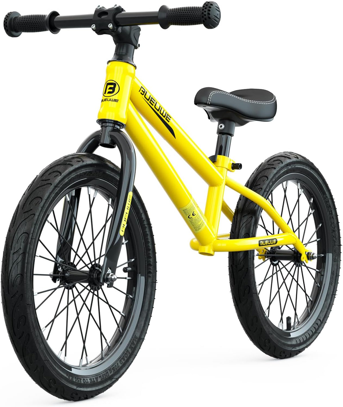 16 Inch Balance Bike for Big Kids Aged 4-8 Boys & Girls – Fun for Kids & Family - Yellow