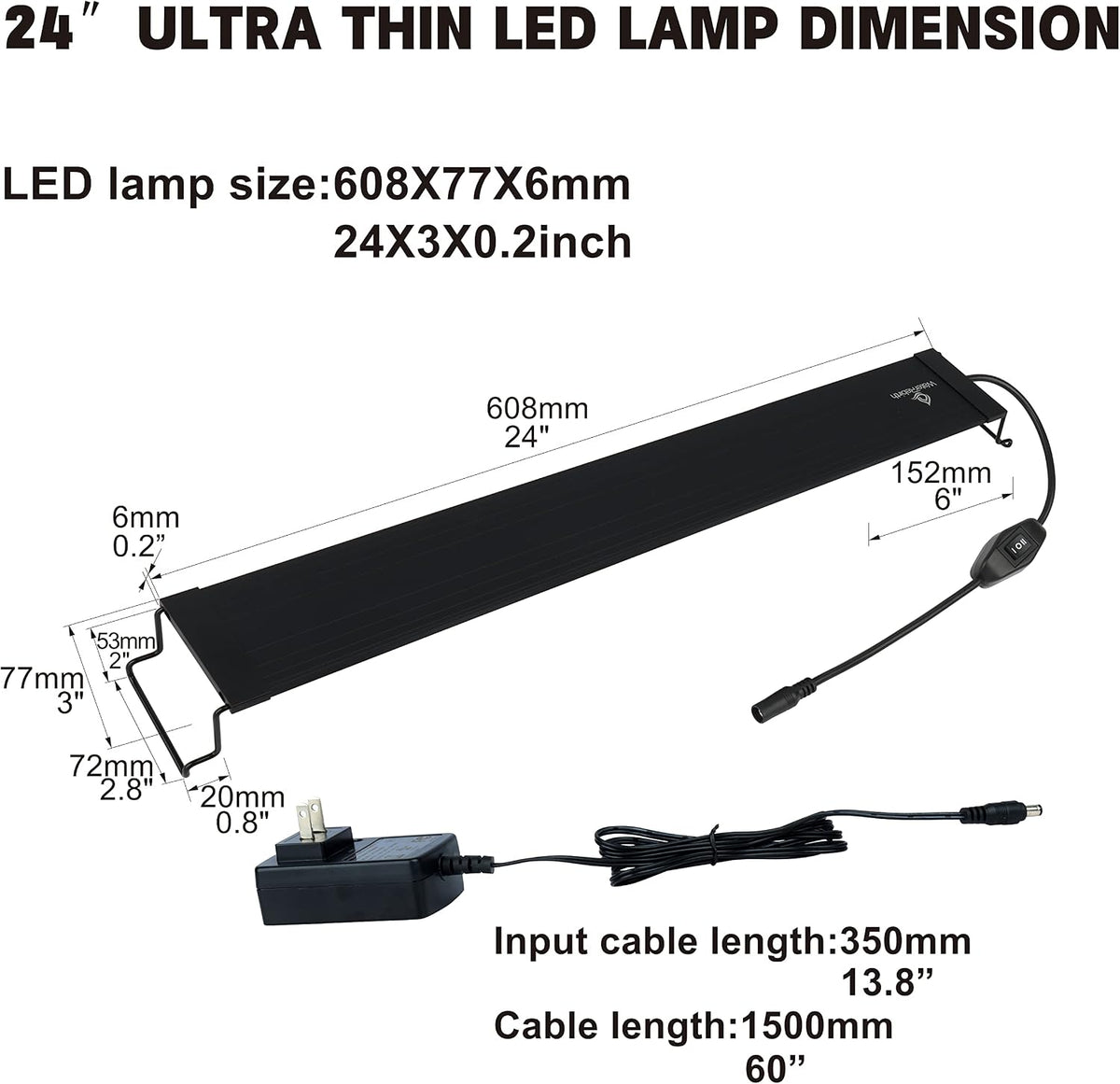 Ultra-Slim Full Spectrum LED Aquarium Light with Adjustable - 24-30" - image 2