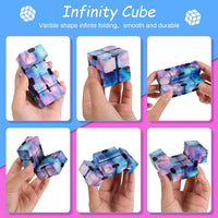 Zhanmai 20 Pieces Galaxy Infinity Cube Fidget Sensory Toy - 10 / Modern Style - image 3