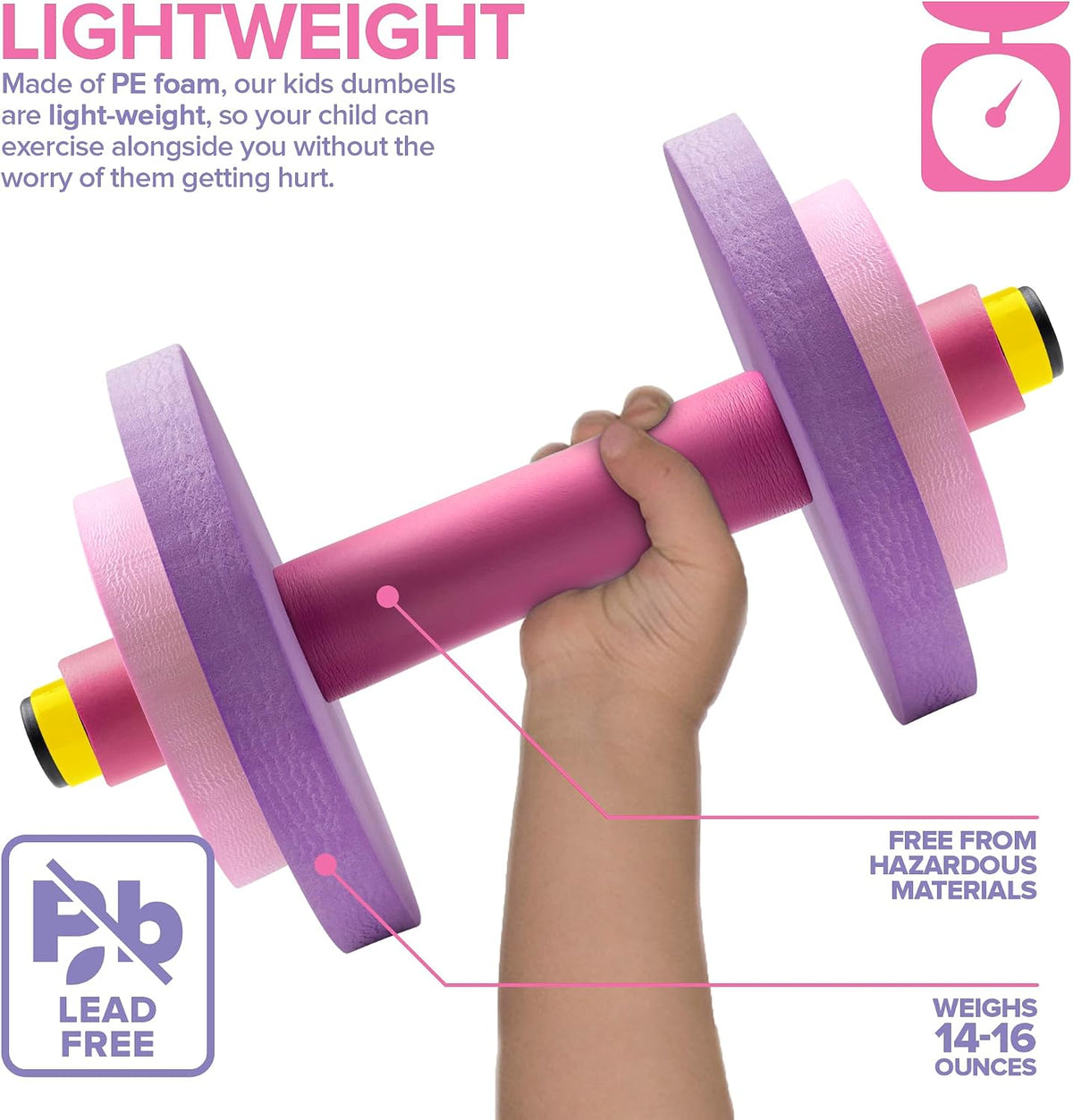 Modern Innovations Kids Weight Set Toy Dumbbells - Dumbbells / Pink/Purple - image 3