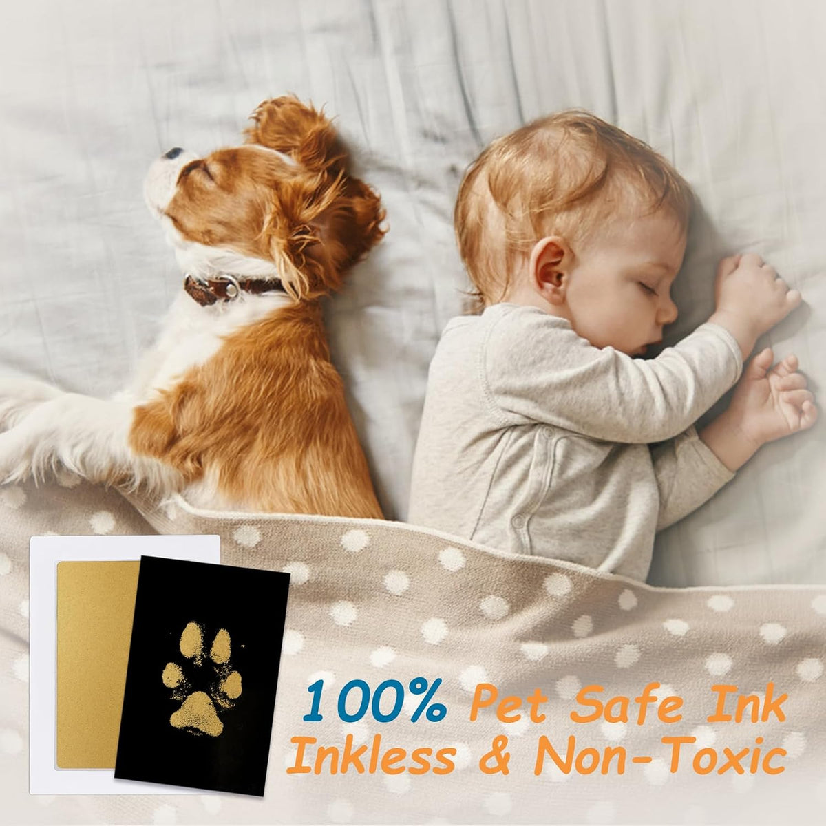 Inkless Paw Print Kit, Dog Paw Print Kit, Dog Nose Print Kit - Gold/Silver / Medium-Large 4 Pack - image 3