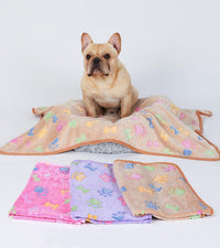 Luciphia 1 Pack 3 Blankets Fluffy Premium Fleece Pet Blanket Flannel - 41x31 inch (Pack of 3) / Pink/Brown/Purple Bone - image 3