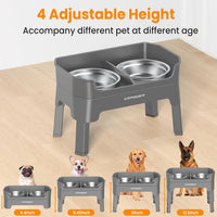URPOWER Elevated Dog Bowls - Grey / Large - image 3