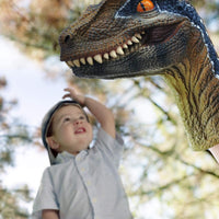 Gemini&Genius Tyrannosaurus Rex and Blue Velociraptor dinosaur hand puppets