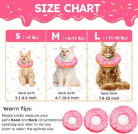 Cat Cone Collar Soft, Cat Recovery Collar for Wound Healing Cute Donut Adjustable Cones to Stop Licking Comfortable Lightweight Neck Elizabethan for Kittens After Surgery